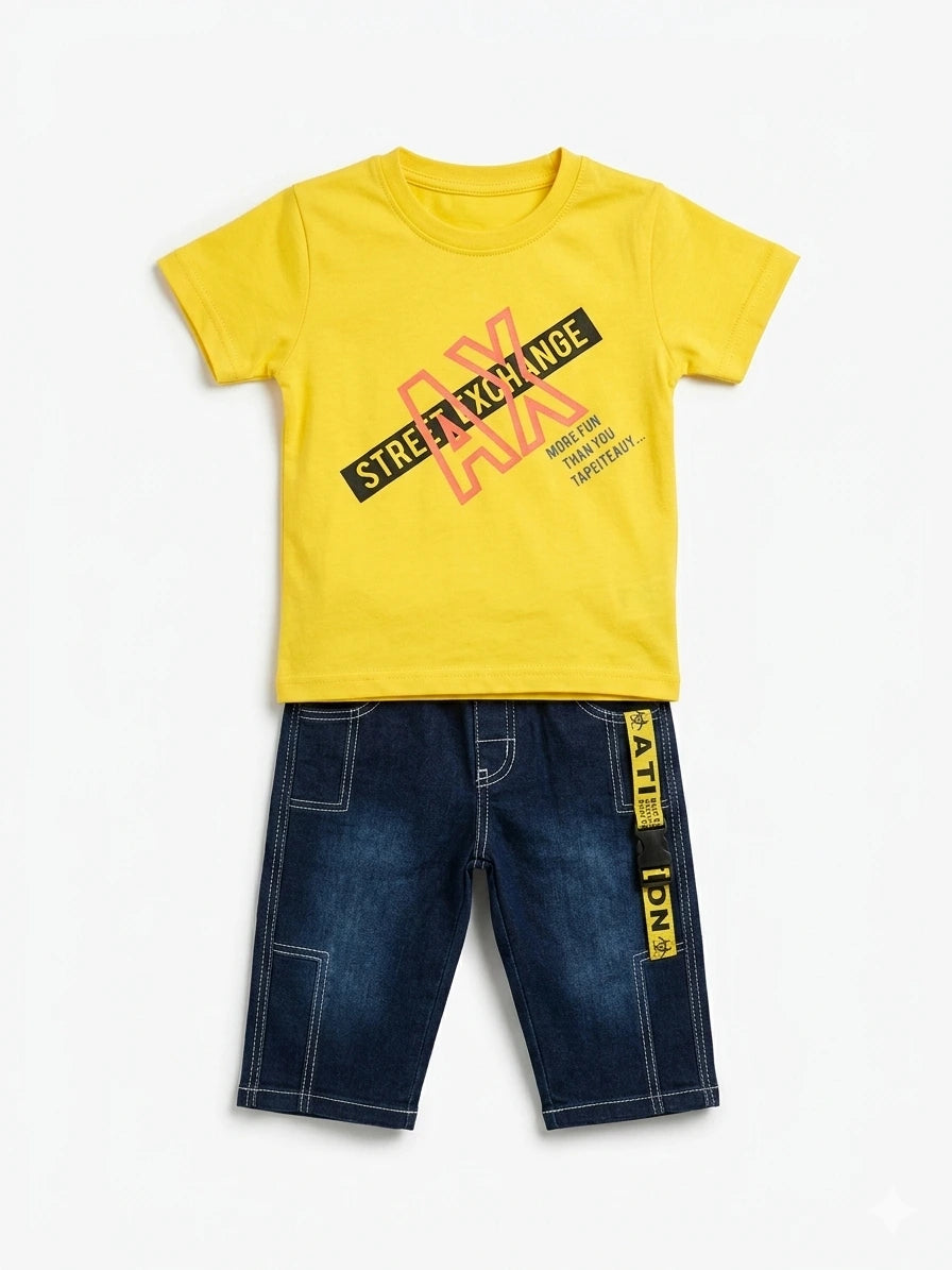 Baby Boy Half Sleeve T-Shirt & Knickers Set (4 Years)