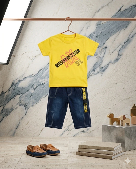 Baby Boy Half Sleeve T-Shirt & Knickers Set (4 Years)