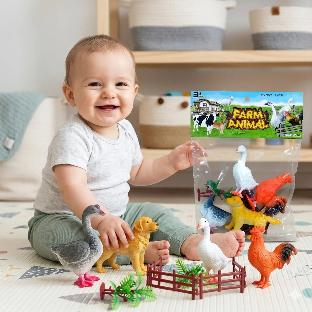 Farm Animal Scene Decoration Play Set – Pretend Play Toy for Kids (3+ Years)
