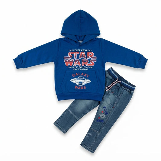 Adventure Star Wars Interlock Hoodie & Denim Trouser Set for Baby Boys (1–2 Years)