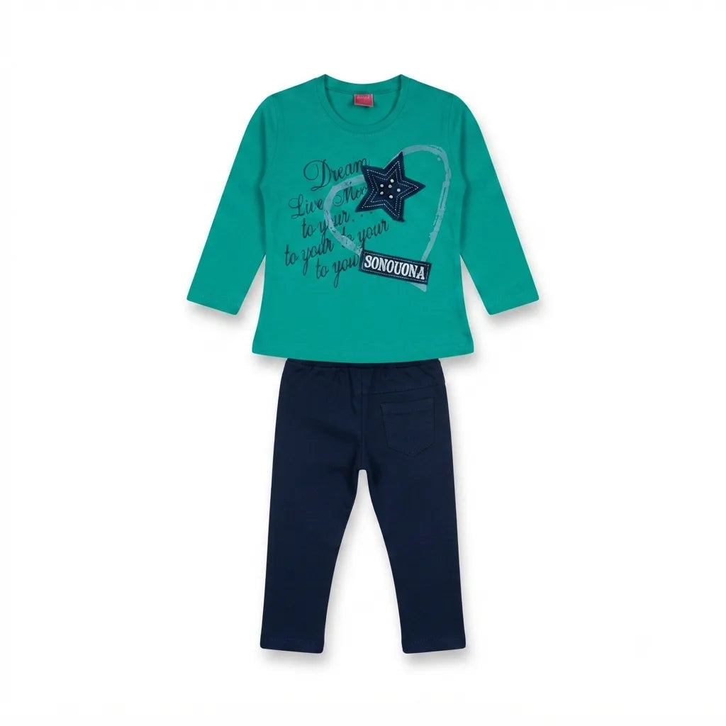 Premium Full Sleeve Malai Shirt & Plain Trouser Set for Baby Girls – Soft Casual Outfit (5 Years)