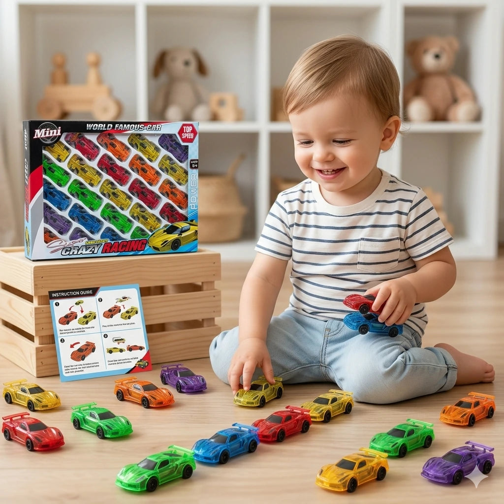 24-Piece Mini Toy Car Gift Set – Vehicle Collection for Kids (2–3 Years)