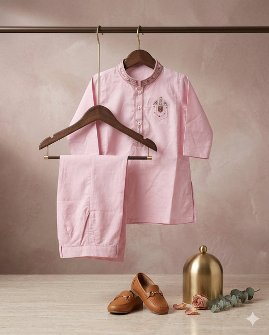 Baby Boy Soft Cotton Kurta Shalwar Set – Summer Collection (1–2 Years)