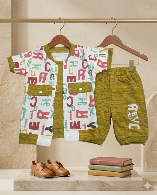 Baby Boy2-Piece Suit with Attached Inner & Double Layer Design + Matching nicker (2.5 Years)