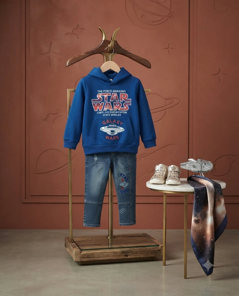 Adventure Star Wars Interlock Hoodie & Denim Trouser Set for Baby Boys (1–2 Years)