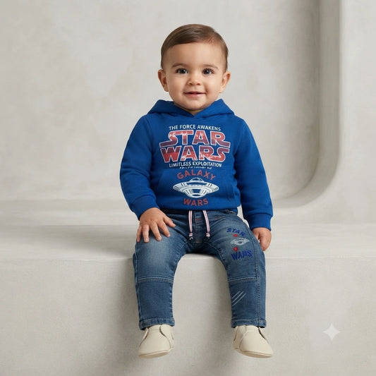 Adventure Star Wars Interlock Hoodie & Denim Trouser Set for Baby Boys (1–2 Years)