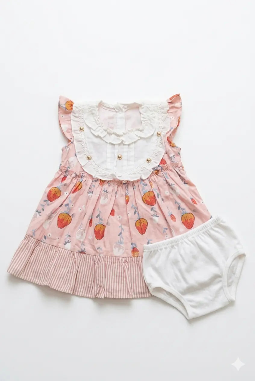 Baby Girl Sleeveless Cotton Top & Bottom Set – Summer Collection (6 Months)