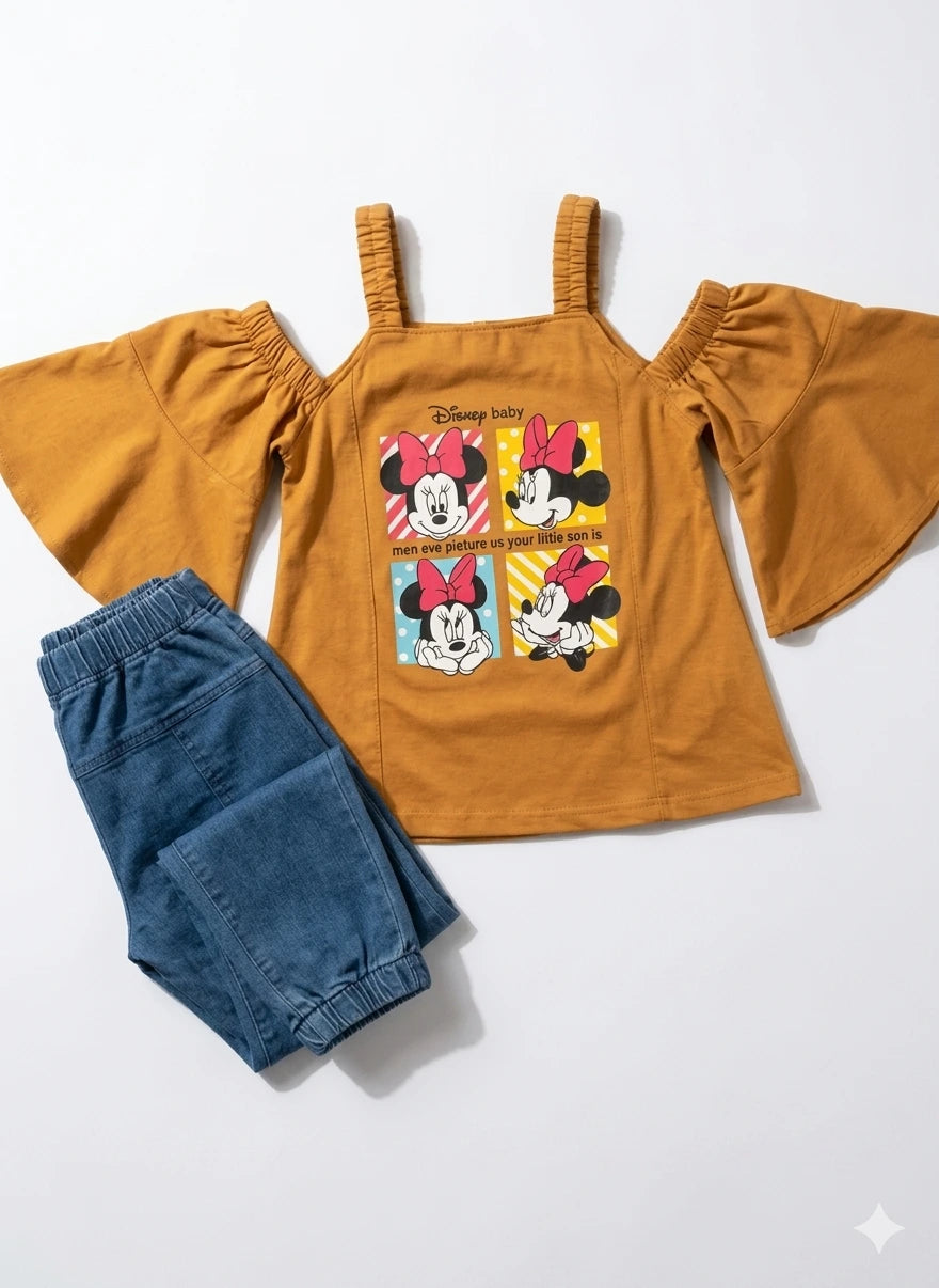 Stylish Baby Girl Malai Cotton Shirt & Pant Set – Summer Collection (4 Years)
