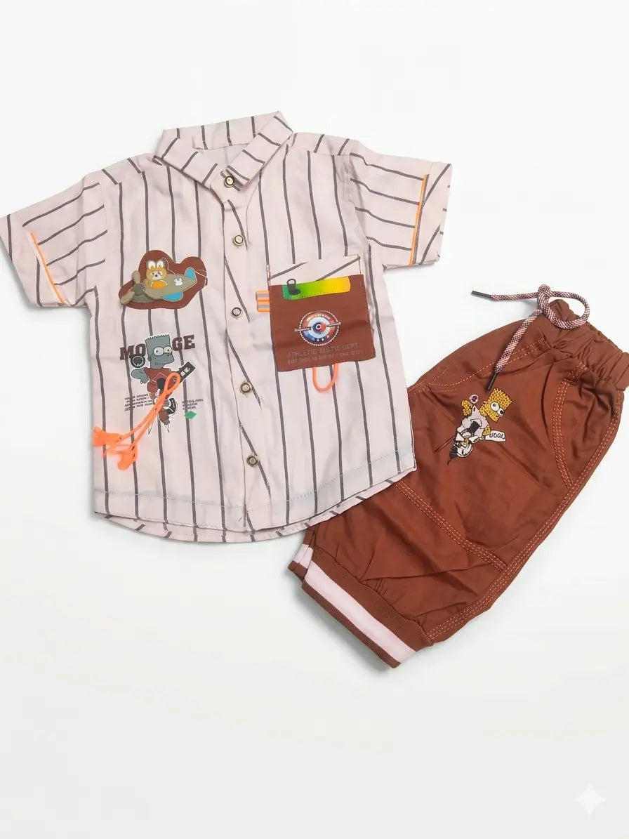 Baby Boy Cotton Half Sleeve Shirt & Cotton Shorts Set – Summer Collection (1-3 Years)