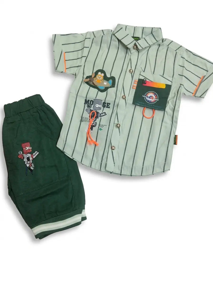 Baby Boy Cotton Half Sleeve Shirt & Cotton Shorts Set – Summer Collection (1-3 Years)
