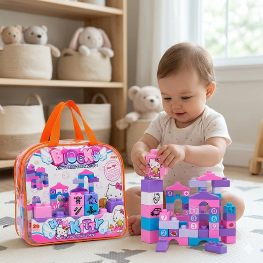Hello Kitty Building Blocks Set – Creative Construction Toy for Kids (3+ Years)