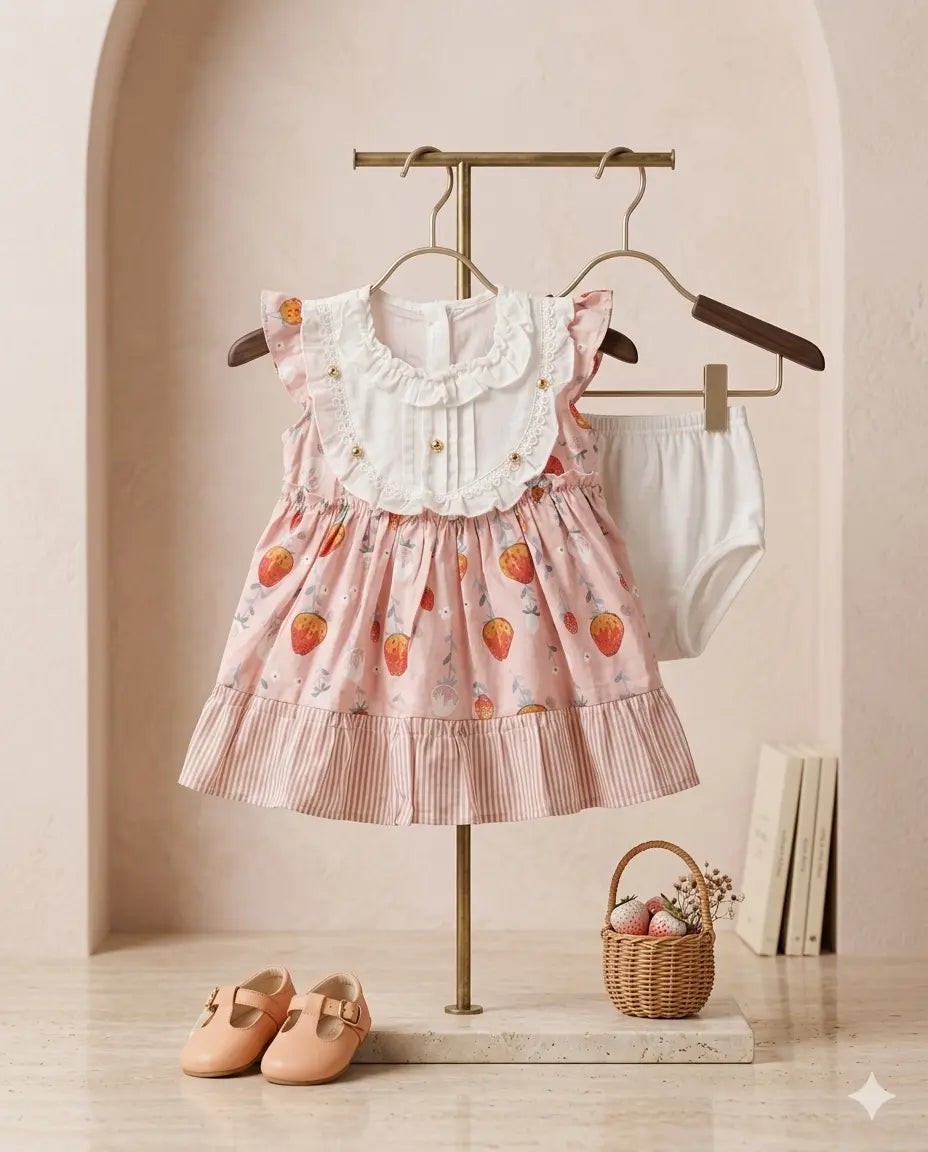 Baby Girl Sleeveless Cotton Top & Bottom Set – Summer Collection (6 Months)