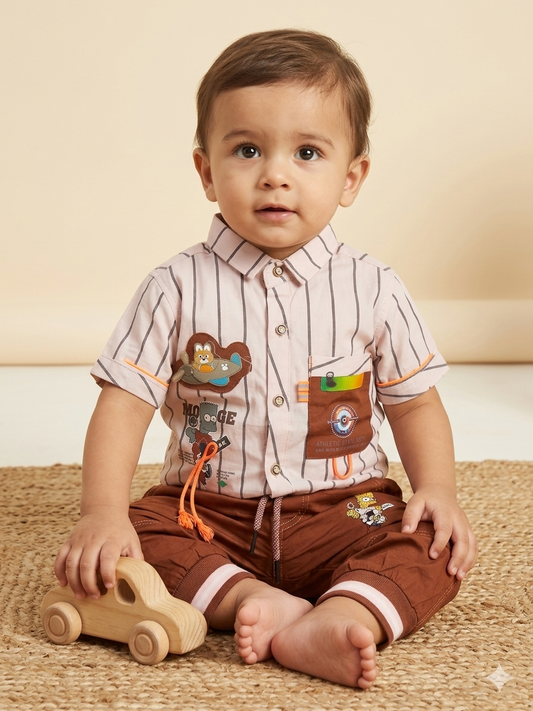Baby Boy Cotton Half Sleeve Shirt & Cotton Shorts Set – Summer Collection (1-3 Years)