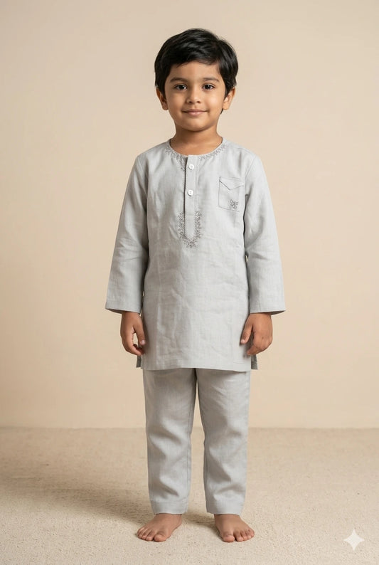 Baby Boy Soft Cotton Kurta Pajama Set – Summer Collection (6 Months)