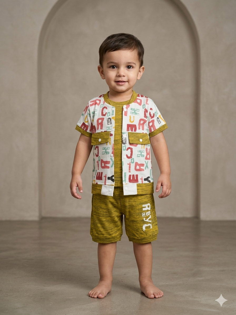 Baby Boy2-Piece Suit with Attached Inner & Double Layer Design + Matching nicker (2.5 Years)