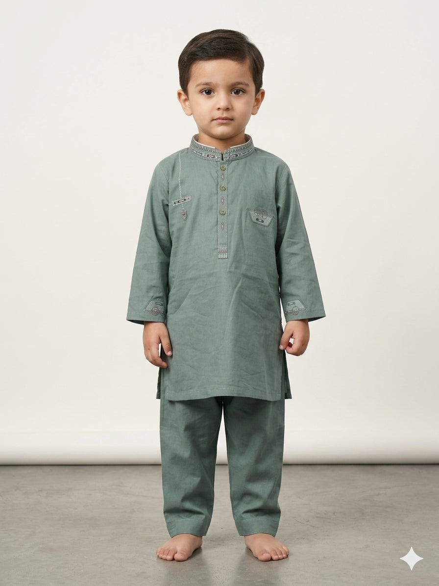 Baby Boy Soft Cotton Kurta Pajama Set – Little Nawab Collection (3–4 Years)