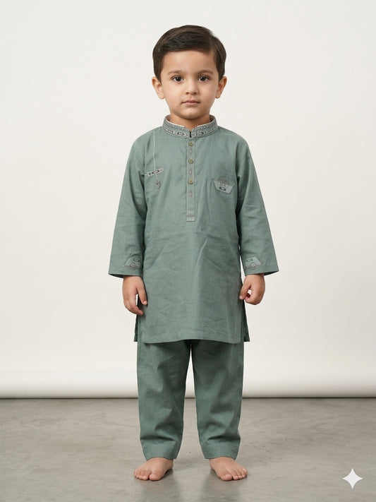 Baby Boy Soft Cotton Kurta Pajama Set – Little Nawab Collection (3–4 Years)