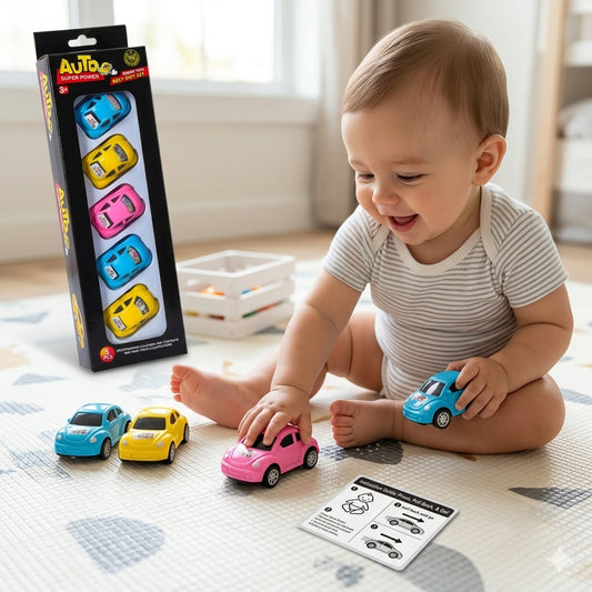 5-Piece Auto Super Power Car Gift Set – Mini Toy Vehicle Collection for Kids (3+ Years)