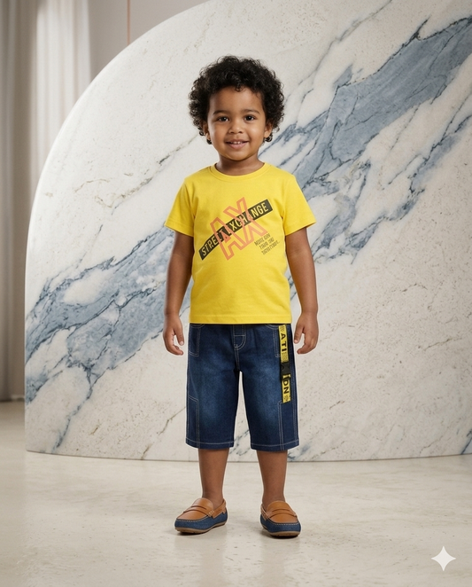 Baby Boy Half Sleeve T-Shirt & Knickers Set (4 Years)