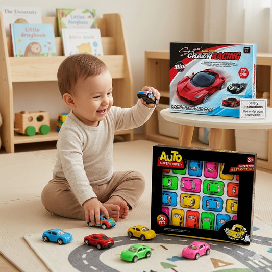 20-Piece Auto Super Power Car Gift Set – Mini Toy Vehicle Collection for Kids (3+ Years)