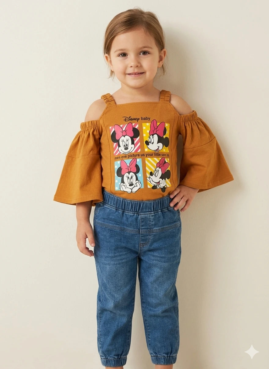 Stylish Baby Girl Malai Cotton Shirt & Pant Set – Summer Collection (4 Years)